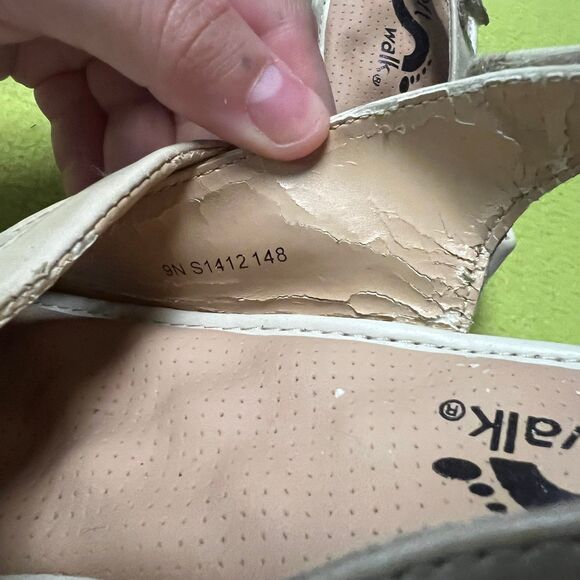 Softwalk Women’s Salina Woven Flat Shoes Leather Comfy Beige 9N Slingback Clog - Picture 6 of 6